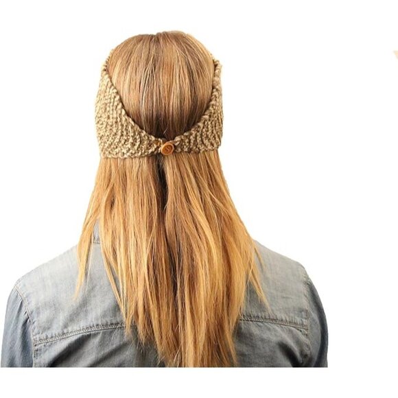 MaxLove Women's Luna Headband Cable Detail Fleece Lining Oatmeal - Picture 6 of 7